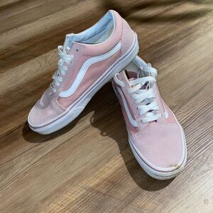Vans Pink and White Old Skool Sneakers